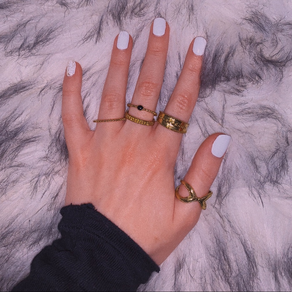 5 Boho Stackable Gold Rings